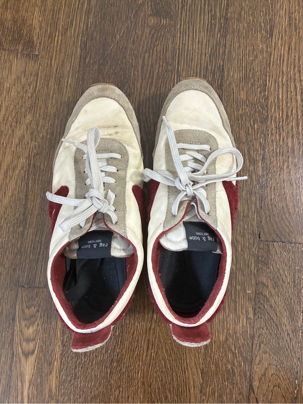 rag & bone Cream and Burgundy Women's Sneakers